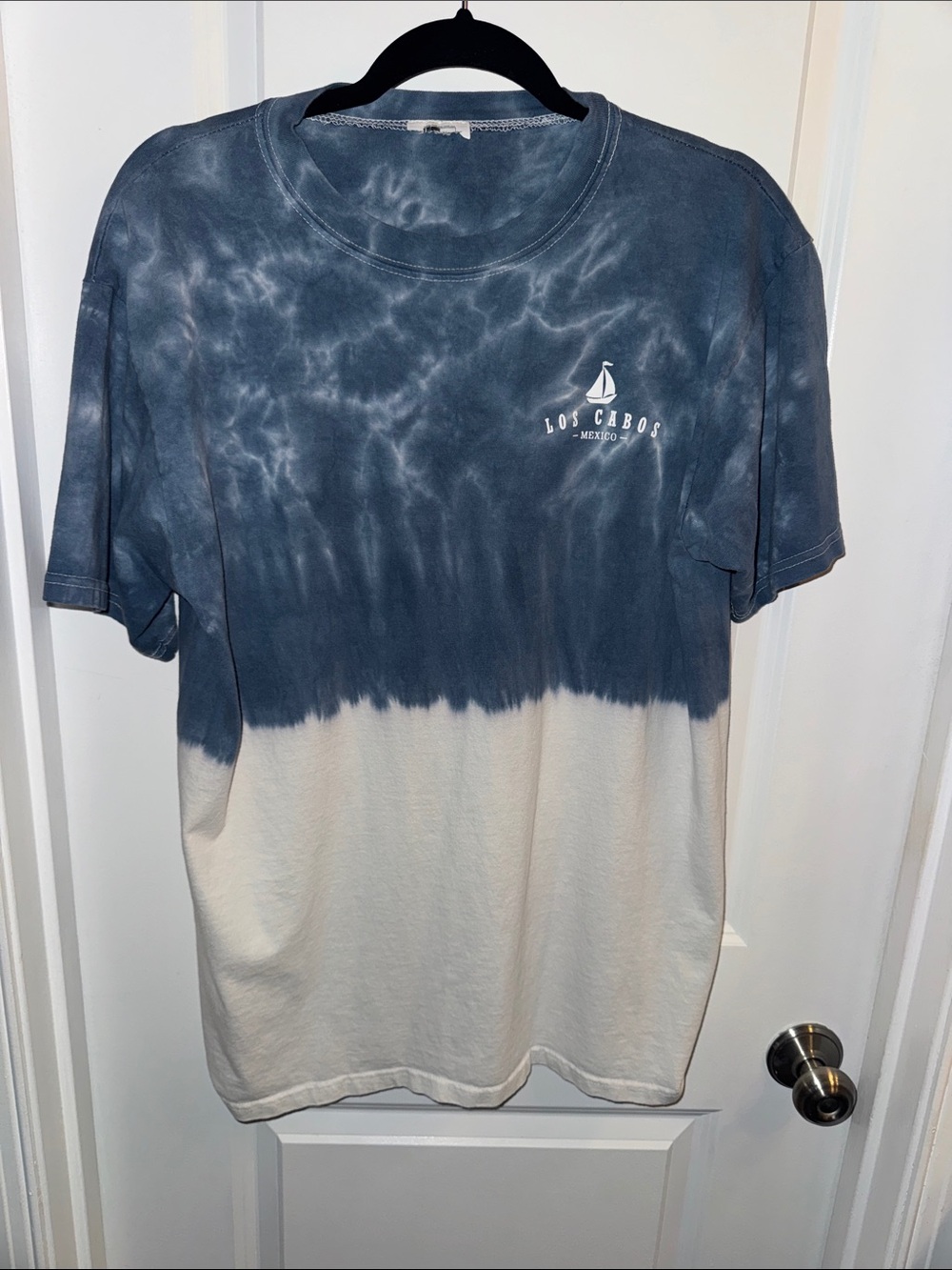 Tie-Dye Short Sleeve Shirt - Blue & Cream